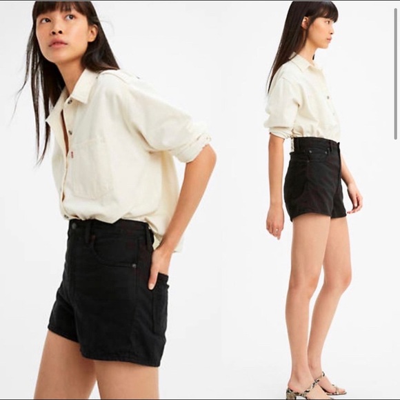 Levi's Black Ribcage Shorts - Picture 2 of 8